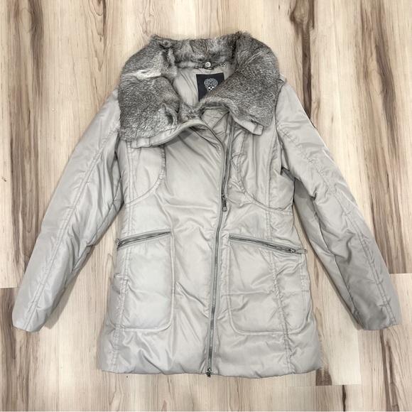 Vince Camuto Jackets & Blazers - Vince Camuto Duck Down Puffer Jacket Real Fur Collar Gray Size Medium